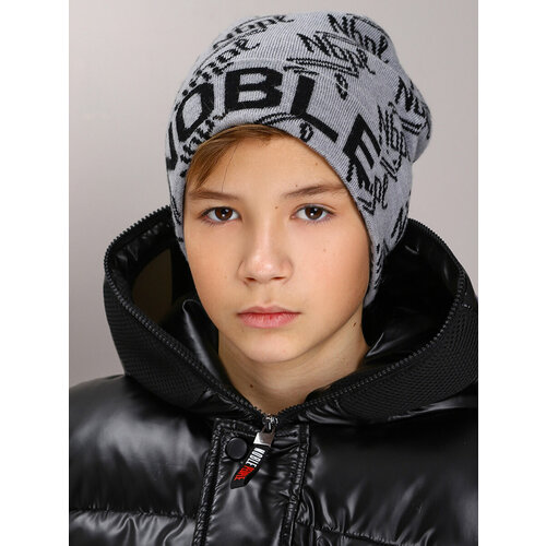 фото Шапка noble people, размер 54-56, серый