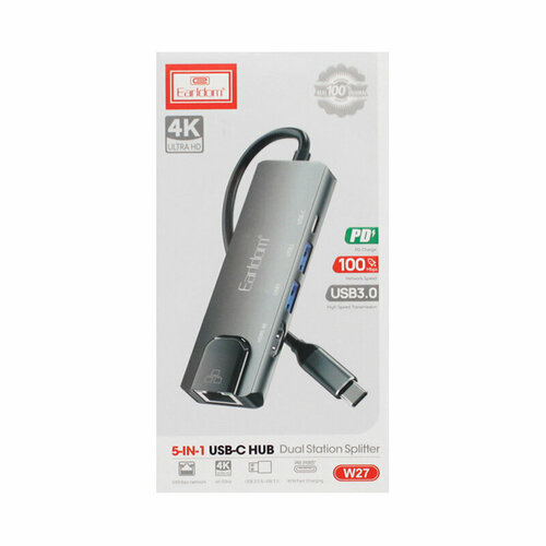 Хаб Type-C на 2 USB Earldom W27 черный 317700₽