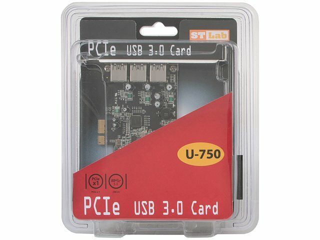 Контроллер STLab Контроллер USB3.0 (3 внешн.+1 внутр.) STLab U-750 (PCI-E x1) (ret)