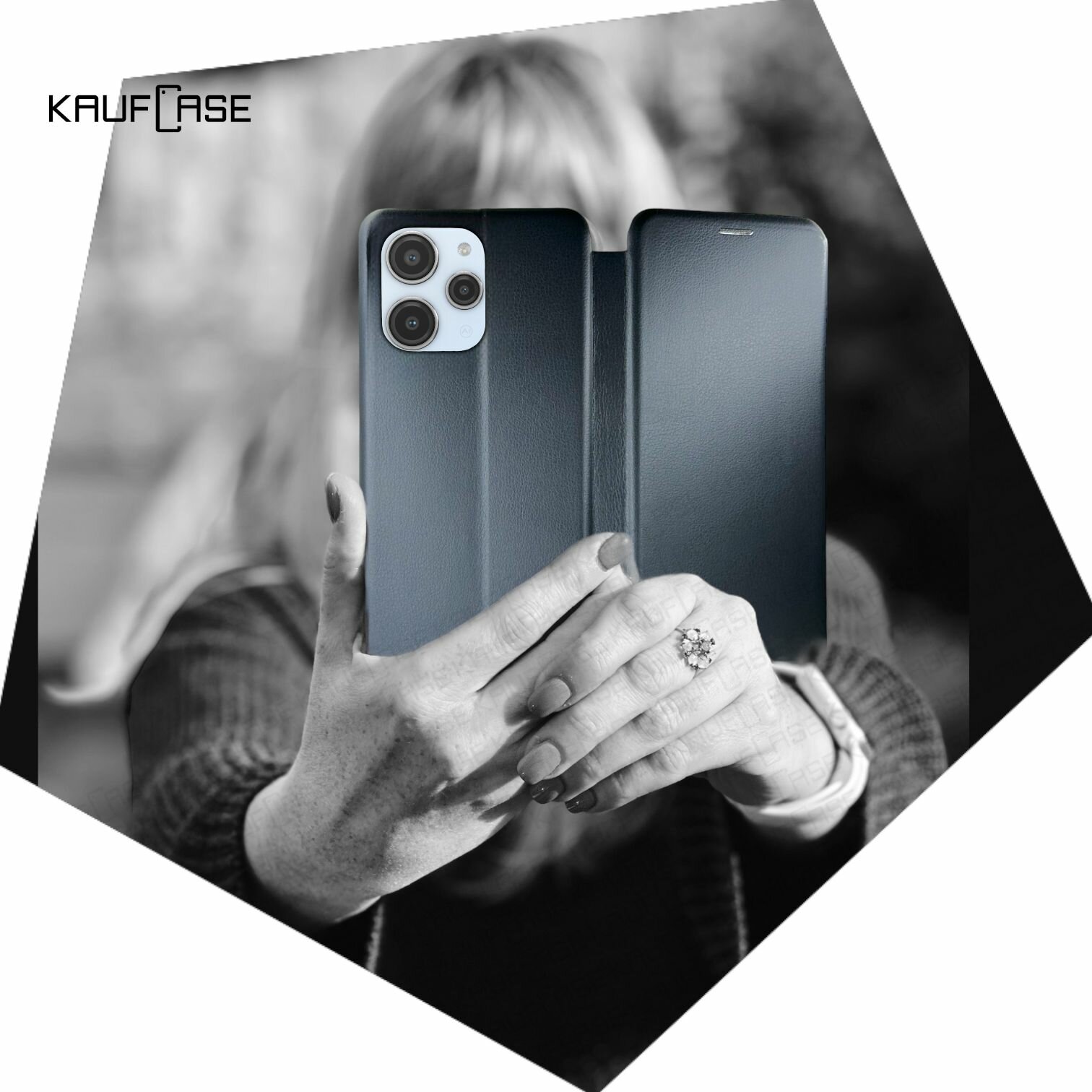 Чехол книжка KaufCase для телефона Xiaomi Redmi 12 /Redmi 12R (6.79"), темно-синий. Трансфомер