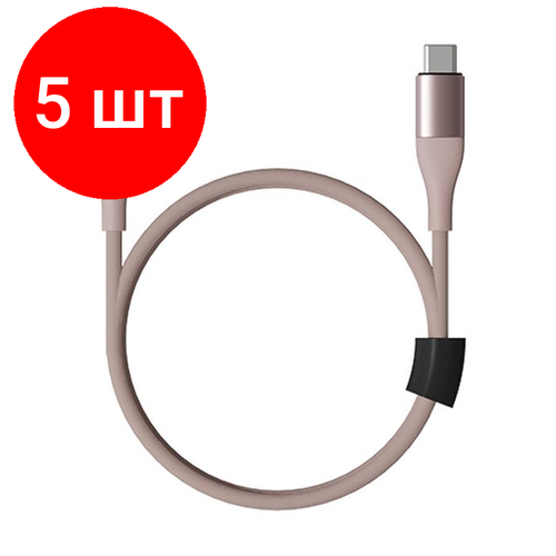 Комплект 5 штук, Кабель Type-C - Lightning, 1 м, Xiaomi SOLOVE, розовый, DW5 Pink RUS кабель solove dw5 xiaomi mi 20w pd 1 м розовый