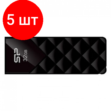 Комплект 5 штук, Флеш-память Silicon Power Ultima U03, 32Gb, USB 2.0, чер, SP032GBUF2U03V1K