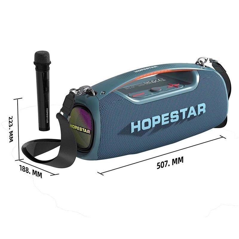 Портативная Беспроводная Bluetooth Колонка Hopestar A60 100W / Караоке Система / Беспроводной Микрофон
