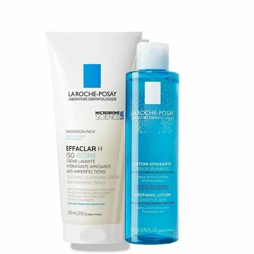 La Roche-Posay Набор для очищения пересушенной проблемной кожи тоник для чувствительной кожи лица и глаз успокаивающий la roche posay ля рош позе 200мл