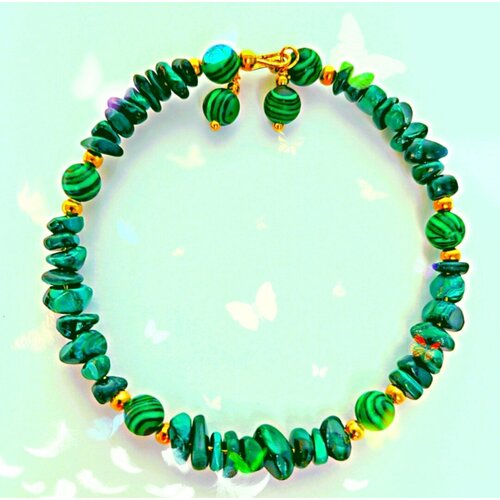 Браслет, малахит, размер one size, зеленый