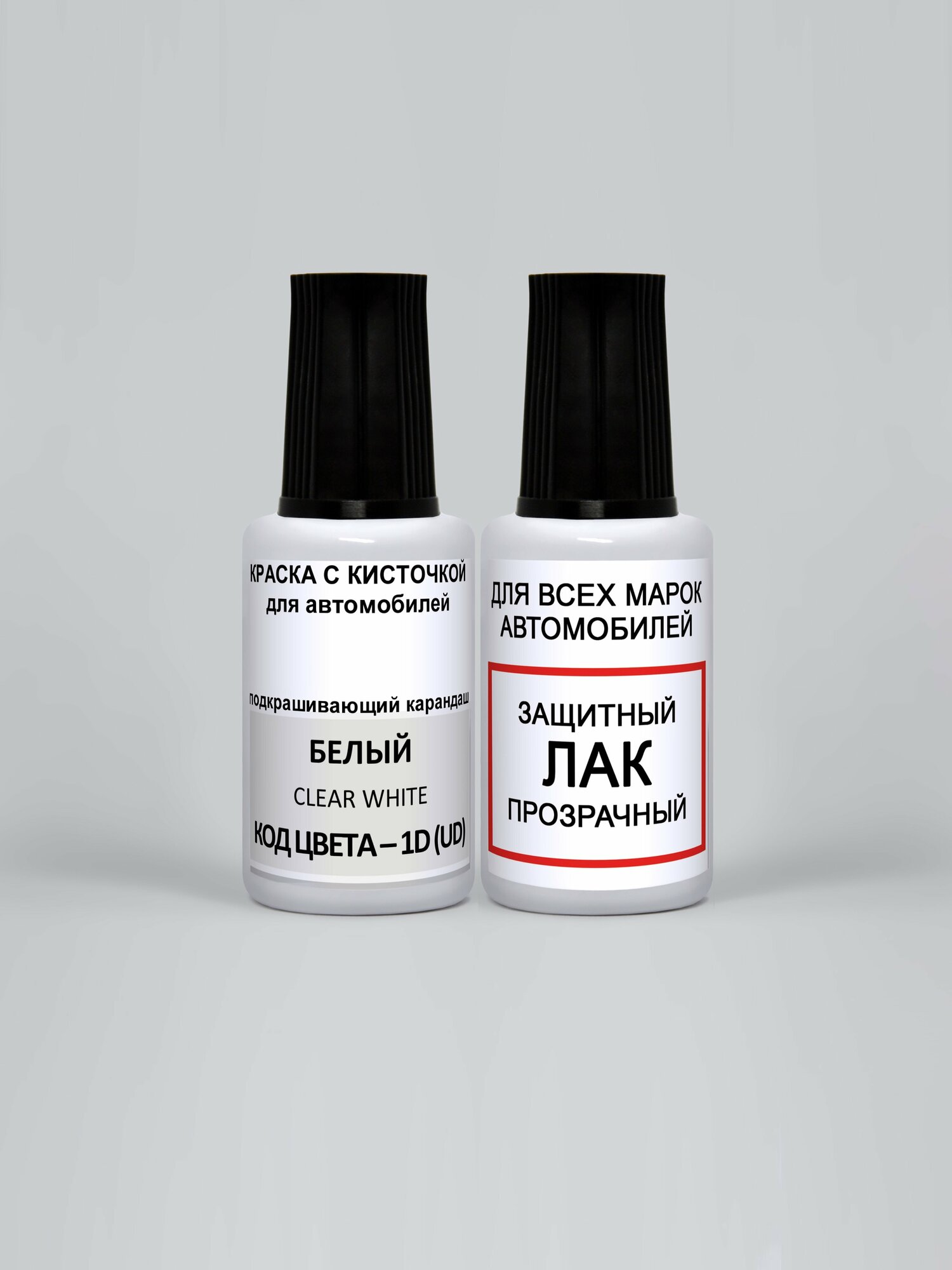фото ADC Paint Краска для сколов во флаконе с кисточкой 1D (UD) Kia / Hyundai Белый, Clear White, краска+лак 2 предмета 35vk