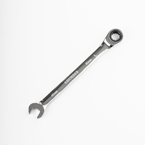 Ключ рожково-накидной трещоточный Cr-V, 10мм, Колир