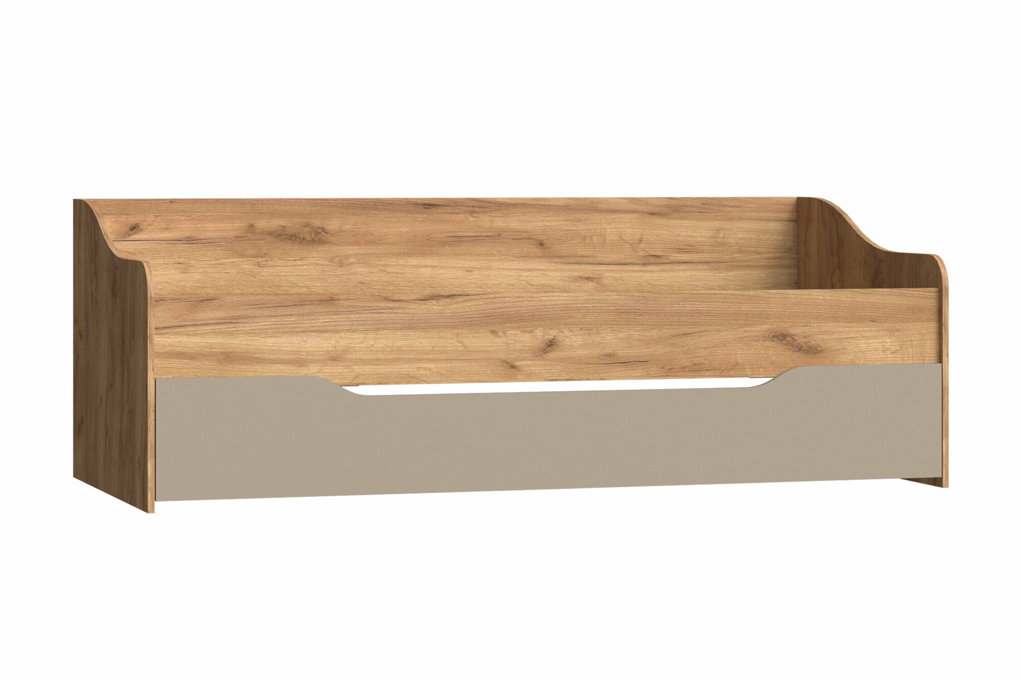 фото Кровать МиФ Челси Color выдвижная дуб крафт / глиняный серый 203.2x95.2x72 см