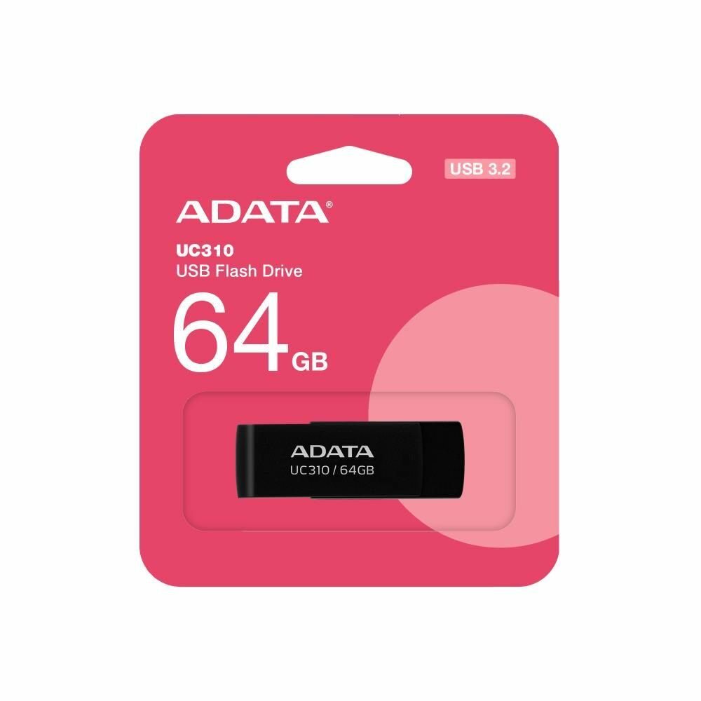 Флэш-накопитель USB A-Data UC310 64ГБ USB3.2 черный (UC310-64G-RBK)