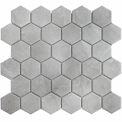 Мозаика Starmosaic Geometry Hexagon Small Marble Grey Matt Сетка Мозаика 28,2x27,1 (цена за 20 шт)
