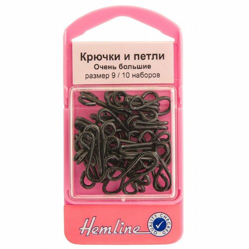 Крючки и петли пришивные, 10 пар, N9 N 9 черный* HEMLINE 401.9 крючки и петли пришивные 14 пар n1 1 чёрный hemline 401 1 g002