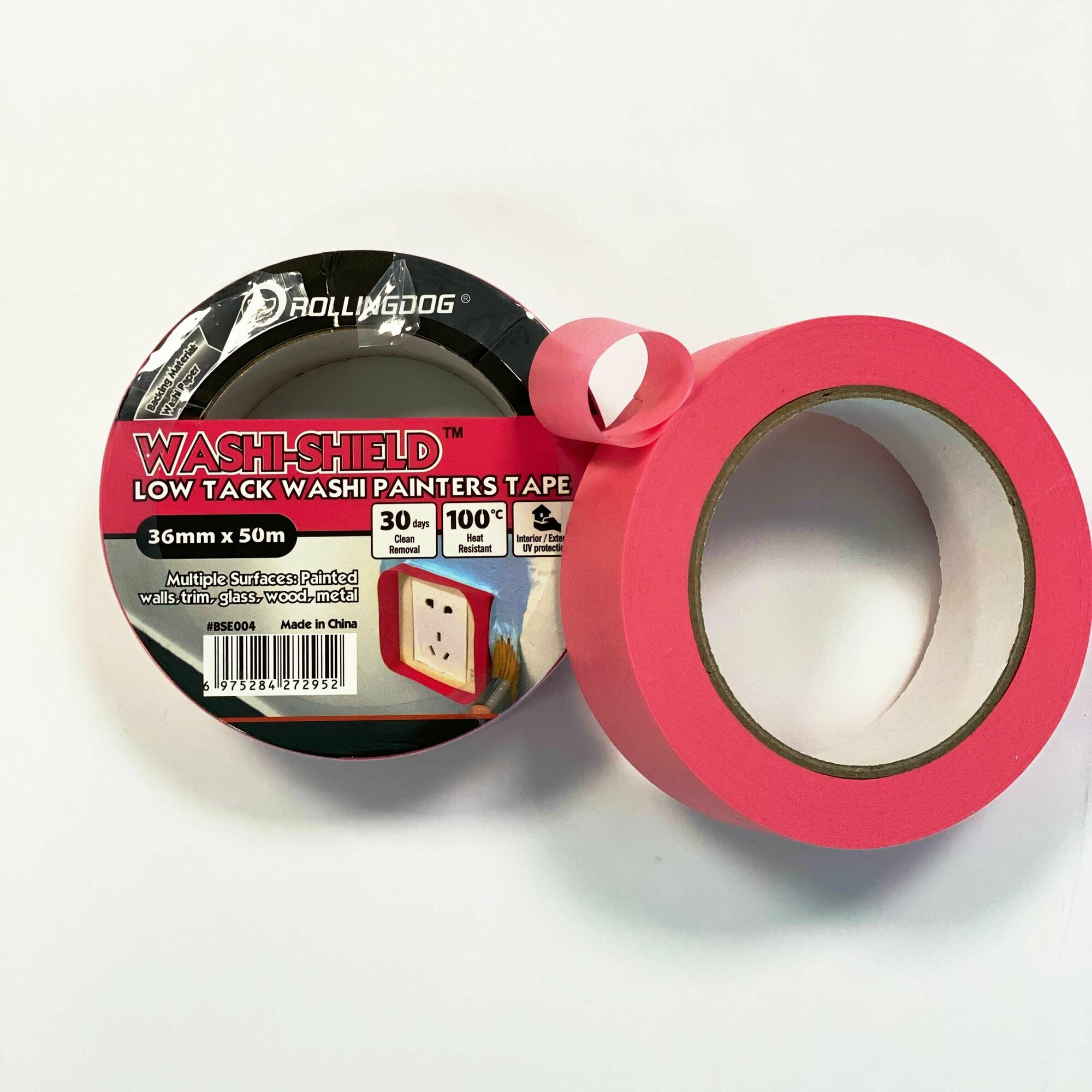 фото Малярная лента ROLLINGDOG Washi Tape, малярный скотч 36 мм. х 50 м, для четких границ