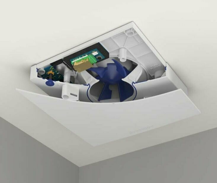 Канальный вентилятор WAVES CO2 VOC RH с датчиками RH (влажность) + CO2 (углекислый газ) + VOC (запахи)