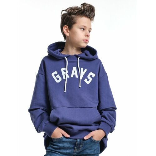 фото Худи mini maxi, размер 128, синий, серый