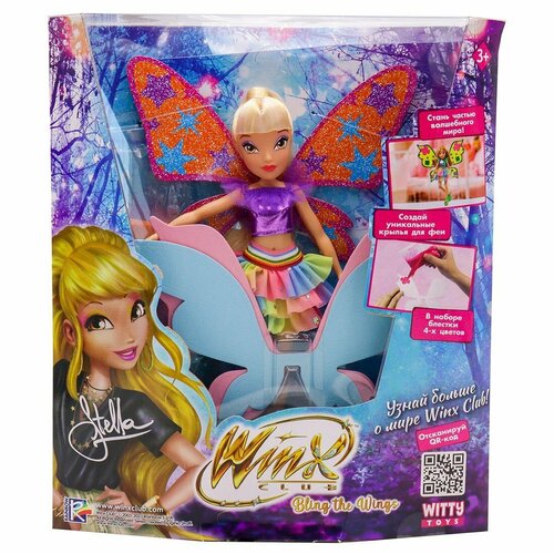 Кукла Winx Club Bling the Wings Стелла с крыльями и глиттером, 24 см Winx Club IW01312203 original club 2021 angel wings