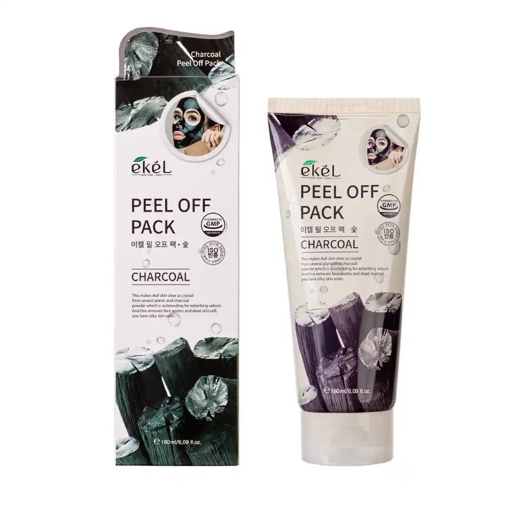 EKEL Маска-пленка с экстрактом древесного угля Peel off pack Charcoal ,180ml