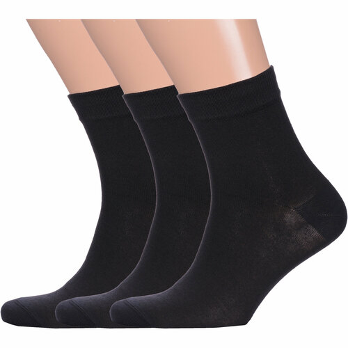 фото Носки lorenzline, 3 пары, размер 25, черный