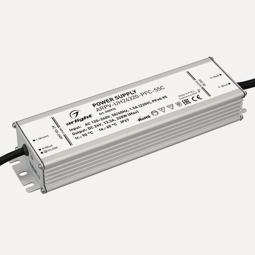 Изображение товара Блок питания ARPV-UH24320-PFC-55C (24V, 13.3A, 320W) (Arlight, IP67 Металл, 5 лет) 040976