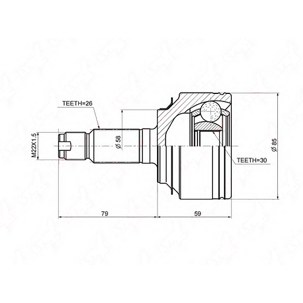 LYNXauto CO-3649 (0310FD / 12040871 / 1501730SX) шрус наружный подходит для Honda (Хонда) civic(fn / fk) 1.4-1.8 06 co-36