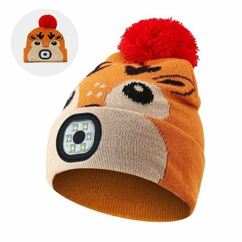 Фонарь-шапка аккумуляторный, 200 мАч, 4 LED, 3 режима, USB