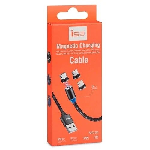 фото Кабель магнитный для зарядки смартфонов ISA MC-04 3в1