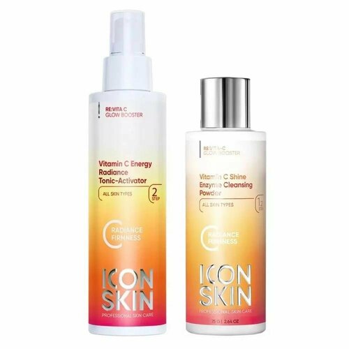 Icon Skin Набор Re: Vita C для очищения кожи: энзимная пудра 75 г + тоник 150 мл icon skin энзимная пудра для умывания vitamin c shine 75 г