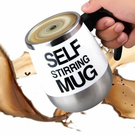 фото Кружка с размешивателем белая / Кружка-мешалка 400 мл / Кружка с приколом / Кружка подарочная