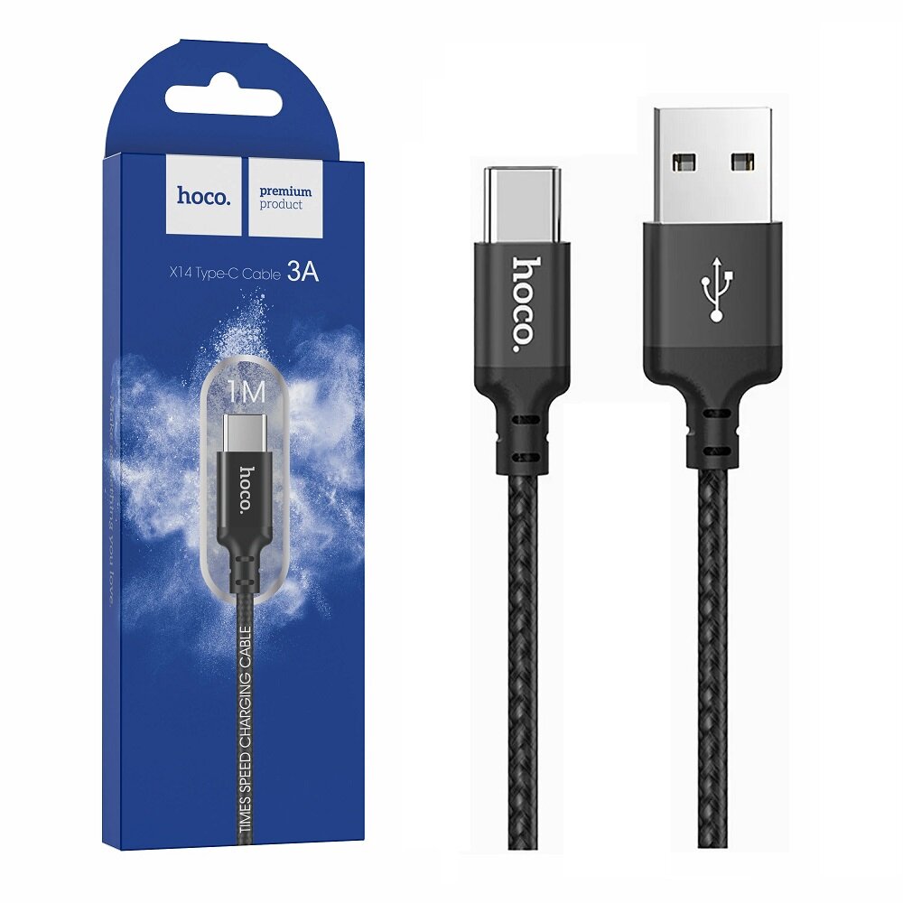 Кабель для зарядки и передачи данных Hoco X14 Times speed USB Type-C 3A 1м черный