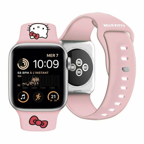 Hello Kitty для Apple Watch 41/40/38 mm ремешок Liquid silicone Kitty Head Pink