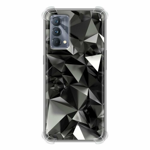 Дизайнерский силиконовый с усиленными углами чехол для Реалме ГТ Мастер Эдишн / Realme GT Master Edition Черные кристаллы