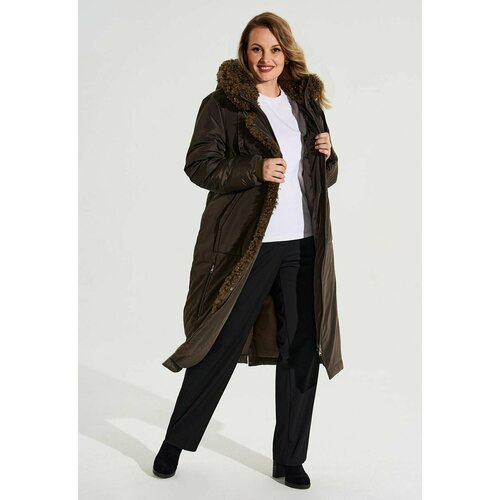 фото  куртка d'imma fashion studio макарена, размер 56, коричневый
