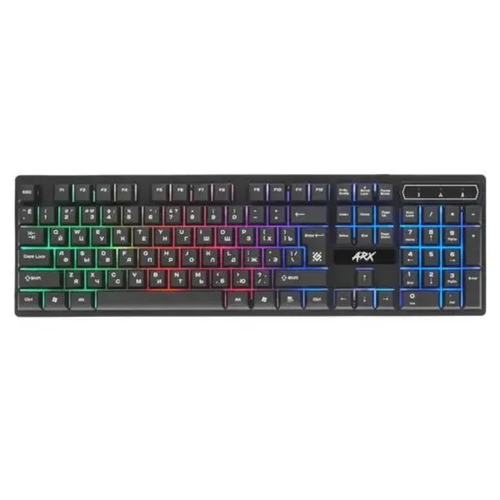 Клавиатура проводная Defender игровая чёрная подсветка мембранная клавиш - 104 USB 250000₽