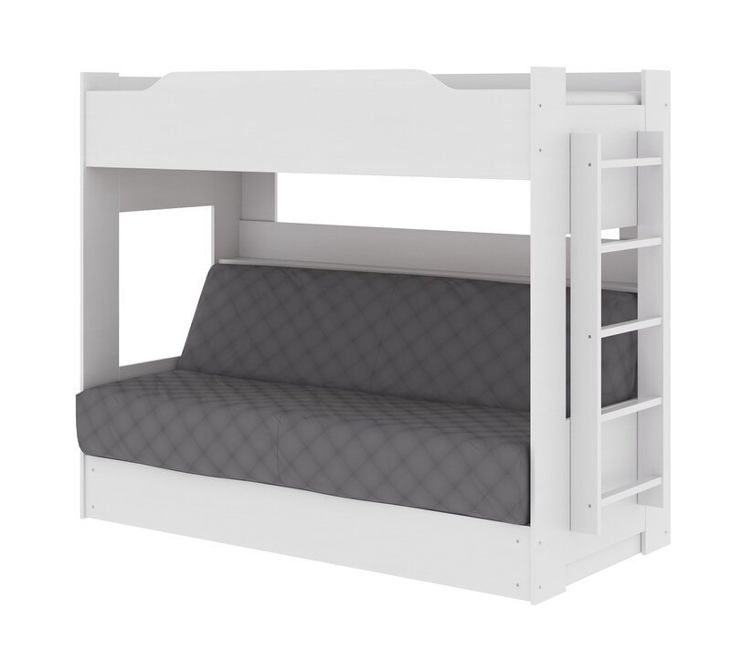 фото Двухъярусная кровать с диваном (матрац Боннель) Боровичи-мебель, белый, серый