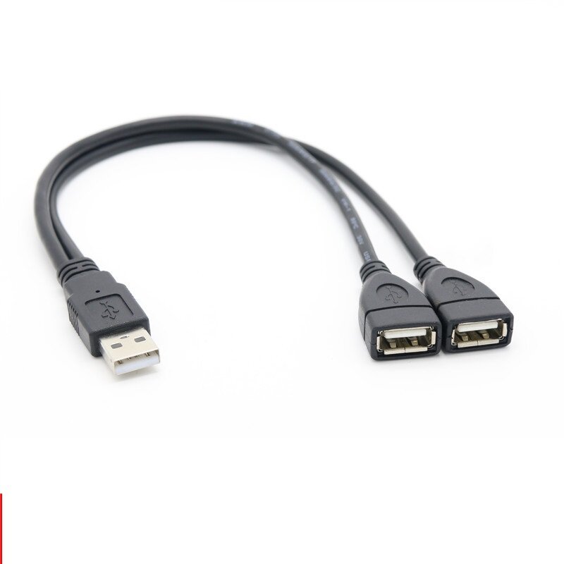 Разветвитель концентратор USB хаб (HUB) на 2 порта USB 2.0 (один порт только для зарядки) длина 15см