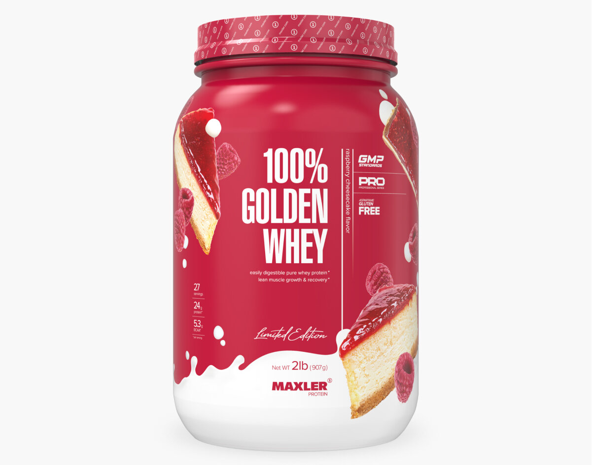 MAXLER USA Golden Whey 907 г (Raspberry Cheesecake Flavor)