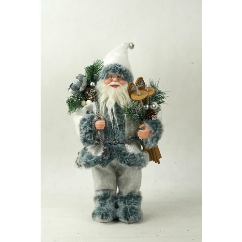Фигурка декоративная Дед Мороз Скандинавские сказки цвет. серебро 45 см,