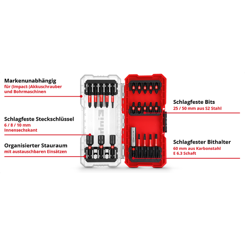 Набор бит и головок Einhell 28 предметов ударопрочные битодержатель 108703 1840₽