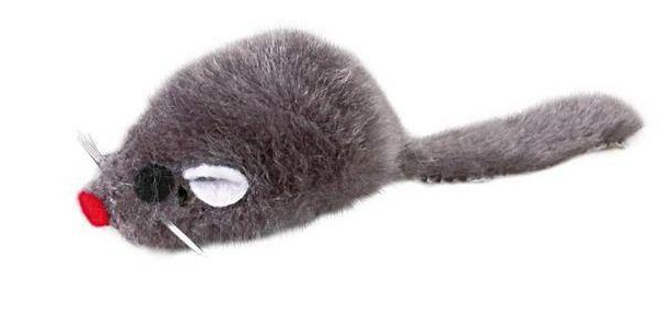 Дразнилка для кошек Trixie мышка серая 5 см - фото №2