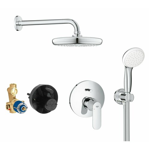 Душевая система с тропическим душем Grohe Eurosmart Cosmopolitan Professional 210, Германия grohe eurosmart cosmopolitan 121655 хром хром 1750 мм