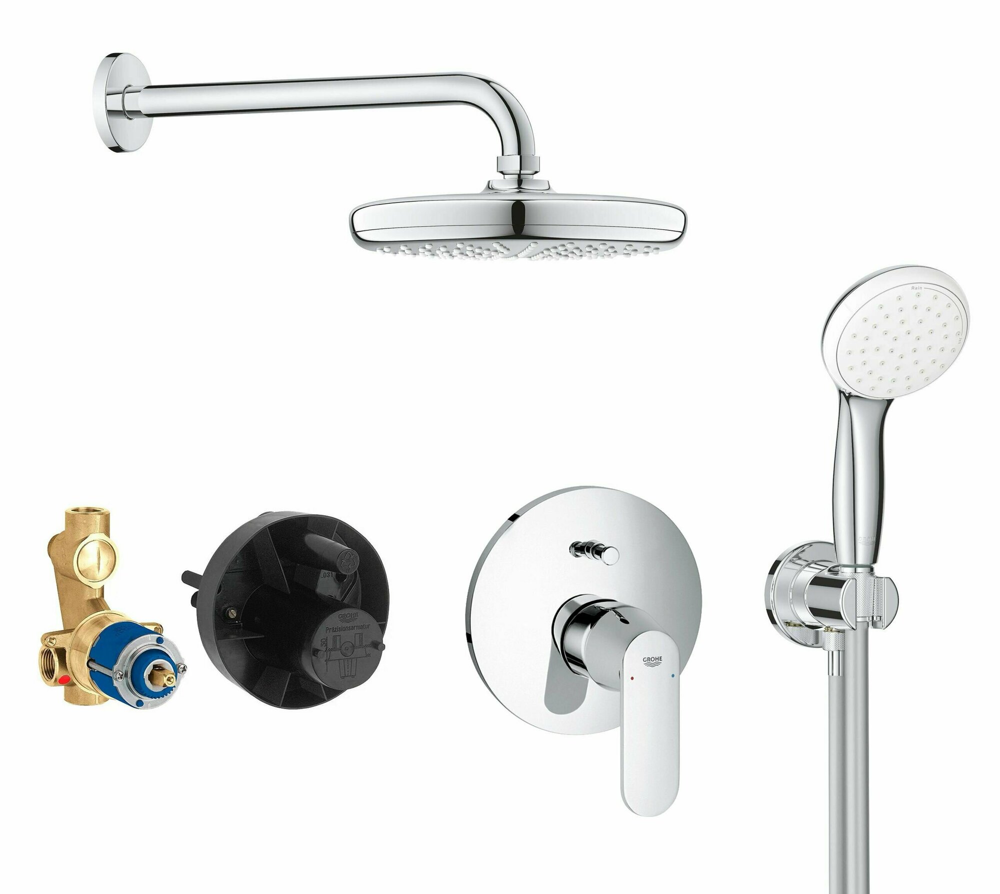 фото Душевая система с тропическим душем Grohe Eurosmart Cosmopolitan Professional 210, Германия