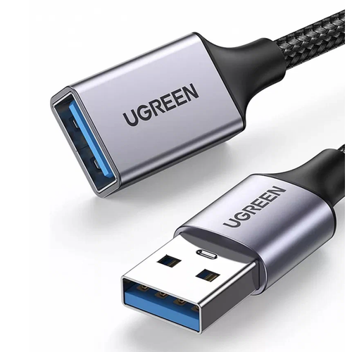 Кабель Ugreen US115 USB-A (male) - USB-A (female) (5 метров) чёрный (25285)