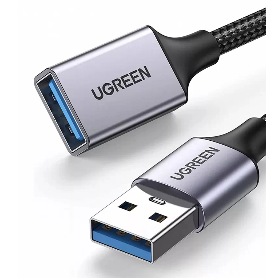 Кабель Ugreen US115 USB-A (male) - USB-A (female) (5 метров) чёрный (25285)