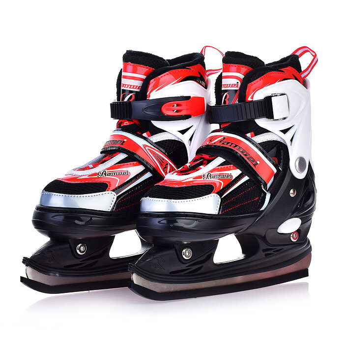 Коньки 00-3111 (размер S30-34) красные в сумке