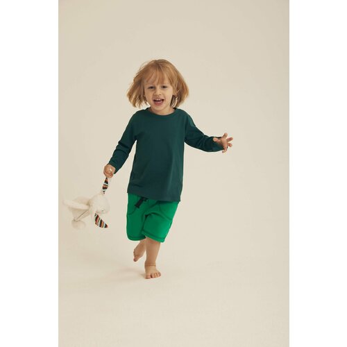 фото Лонгслив marushik, размер 110, зеленый