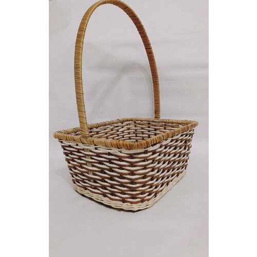 Корзина с ручкой прямоугольная, плетеная, размер XL