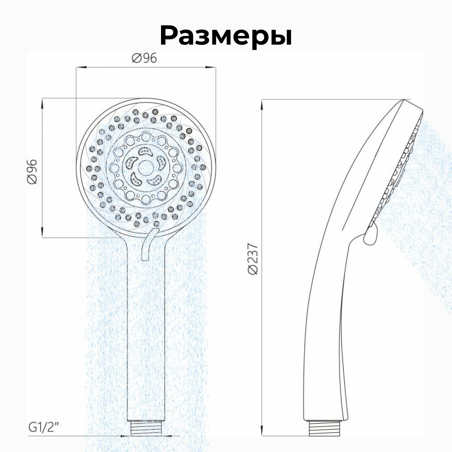 Душевая стойка с лейкой 3 режима, мыльницей и держателем AVSSS-029 AV Engineering