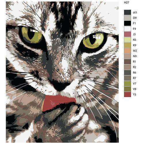 Картина по номерам Н27 Кошка, 70x90 см картина по номерам н27 кошка 70x90 см