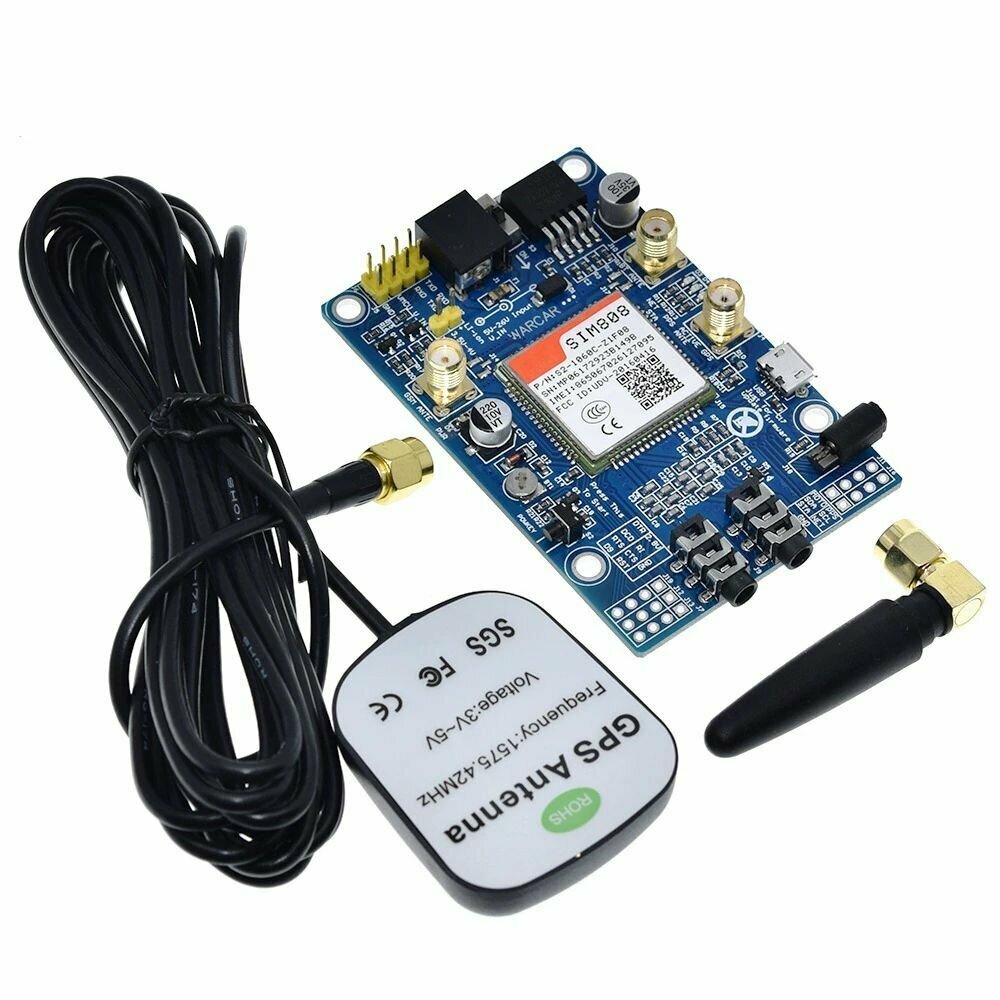 Модуль GSM/GPRS + GPS + Bluetooth GSMIN SIM808 с антеннами