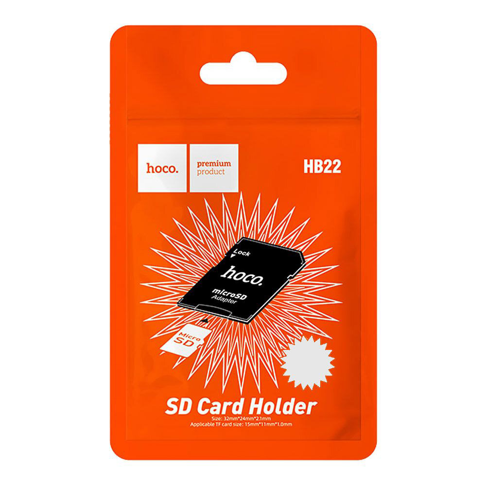 Адаптер для карты памяти HOCO HB22 MicroSD на SD (черный)