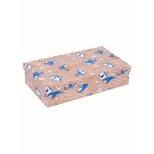 Прямоугольные коробки (4штуки) Акулы 12 х 6,5 х 4 см